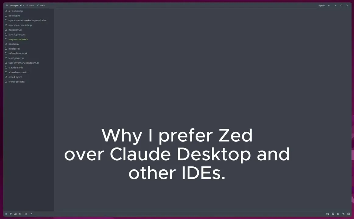 Very often, people ask me why I prefer to use Claude Code in Zed over Claude Desktop and other IDEs.