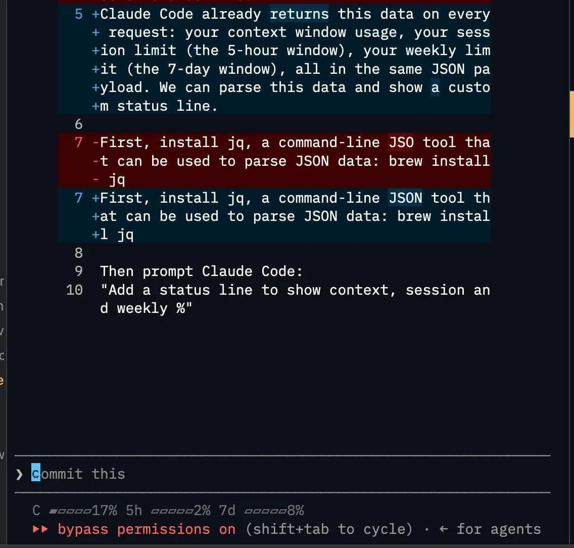 Want to monitor your context window, session, and weekly limit in real time?