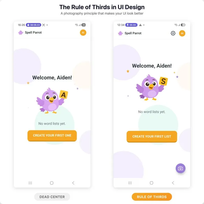 How the Rule of Thirds Improved My UI Design