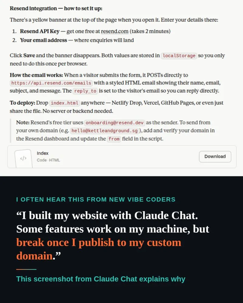 "I can build my website in Claude Chat, when would I need Claude Code?"