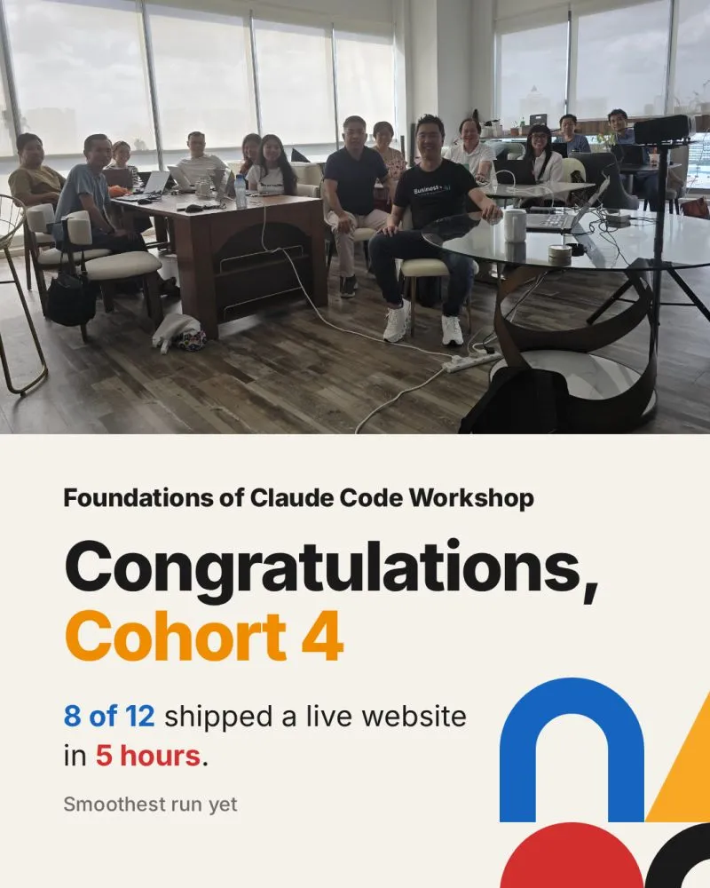 Congrats to Cohort 4 of my Foundations of Claude Code workshop, who wrapped on 18 June.