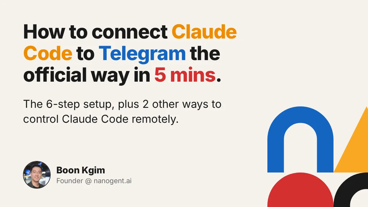 How to connect Claude Code to Telegram the official way after Anthropic banned OpenClaw.