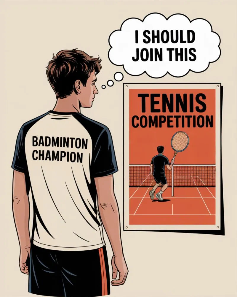 "If you're good at badminton, don't train for a tennis competition."