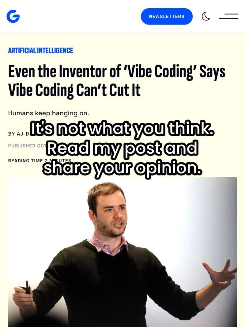 No, Karpathy Didn’t Say Vibe Coding Doesn’t Work