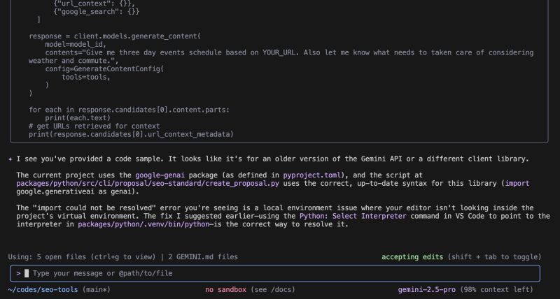 Gemini CLI stubbornly insisted its code was right and even did a Google search to prove it with an outdated article., photo 1 of 2
