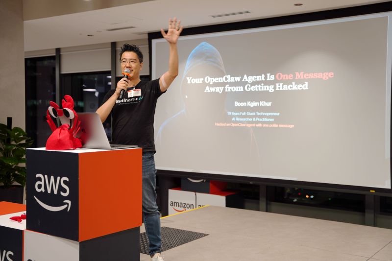 Honored to speak at the largest OpenClaw event at Amazon Web Services (AWS) last night, organised by OpenClaw Singapore. Thanks Lionel Sim for the invitation., photo 3 of 3