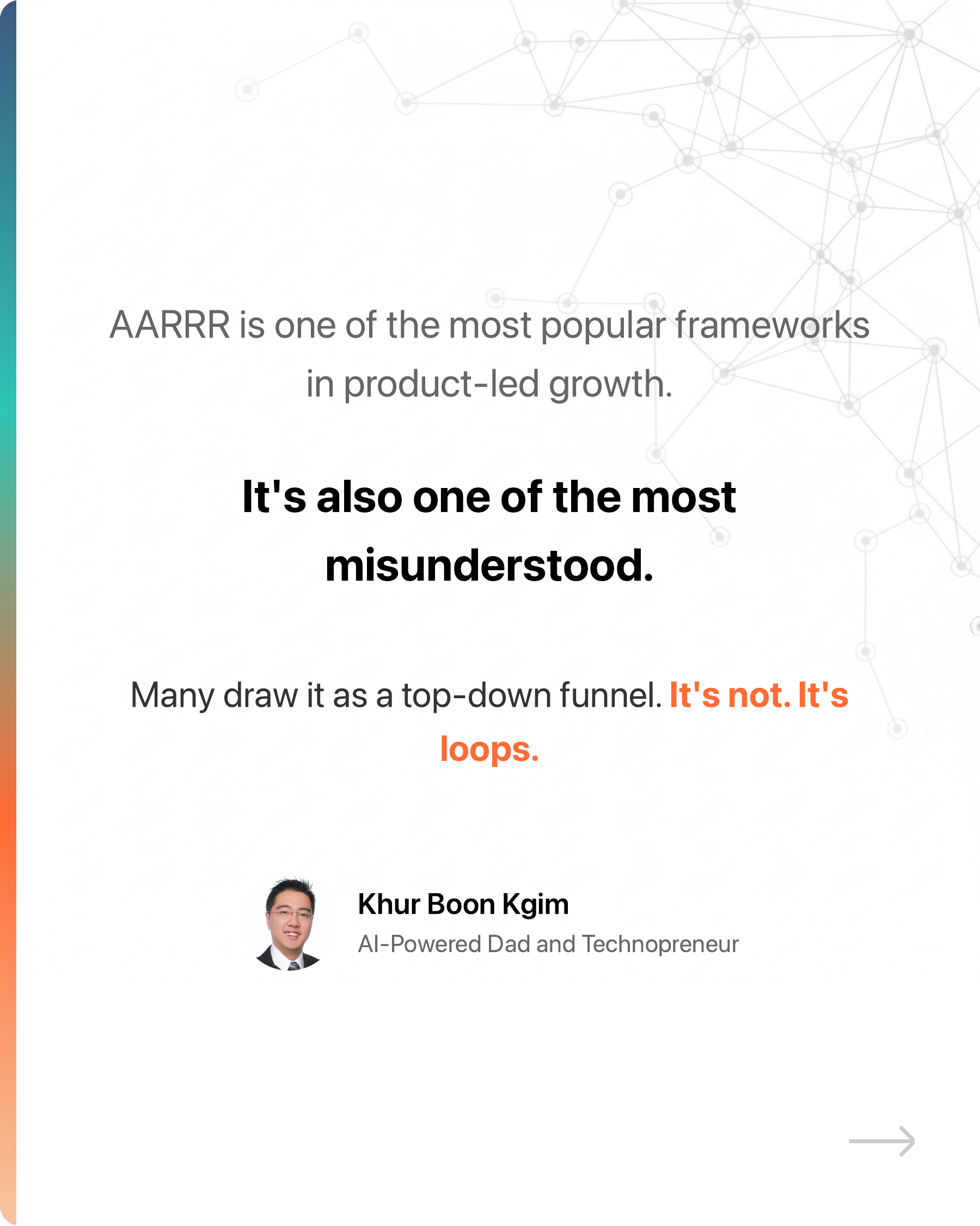 Most startups' growth stalls because they pour users into a leaky bucket., slide 1