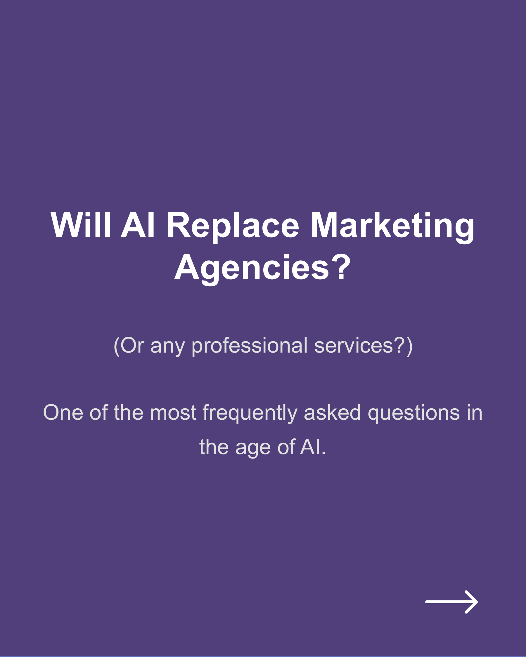 Will AI replace marketing agencies (or any professional services)?, slide 1