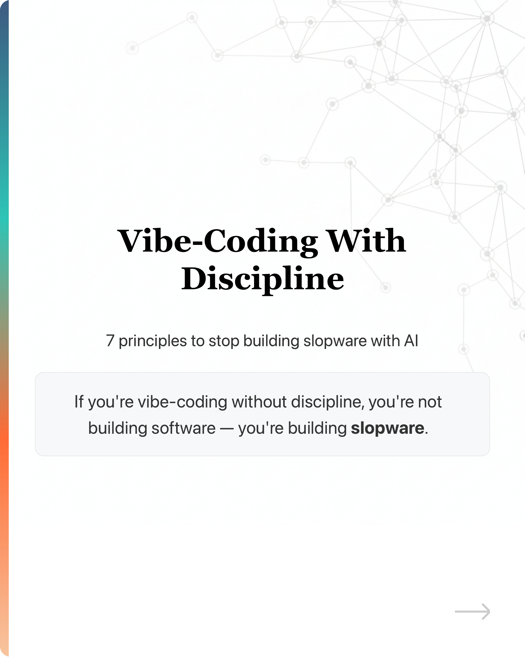 No, vibe coding does not create tech debt., slide 2