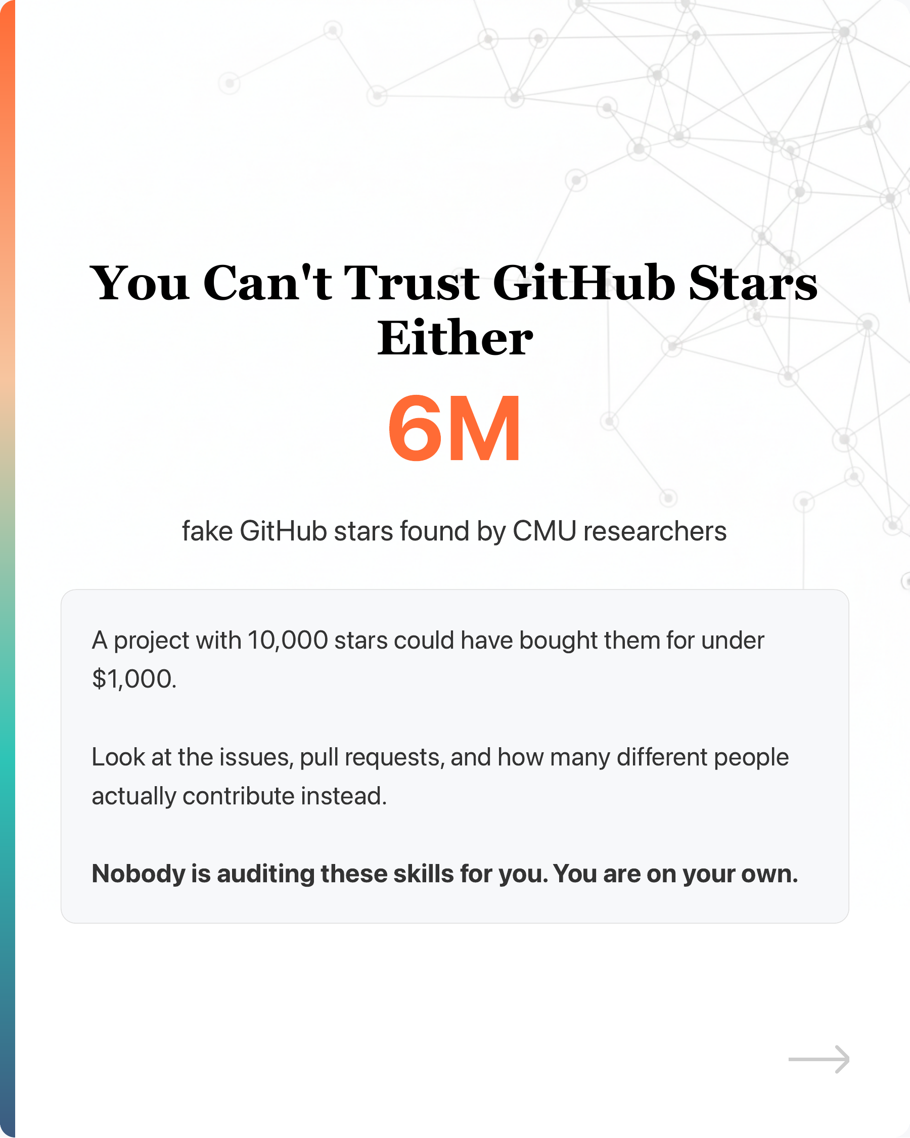 "How do I know if an AI agent skill is safe or malicious?", slide 5