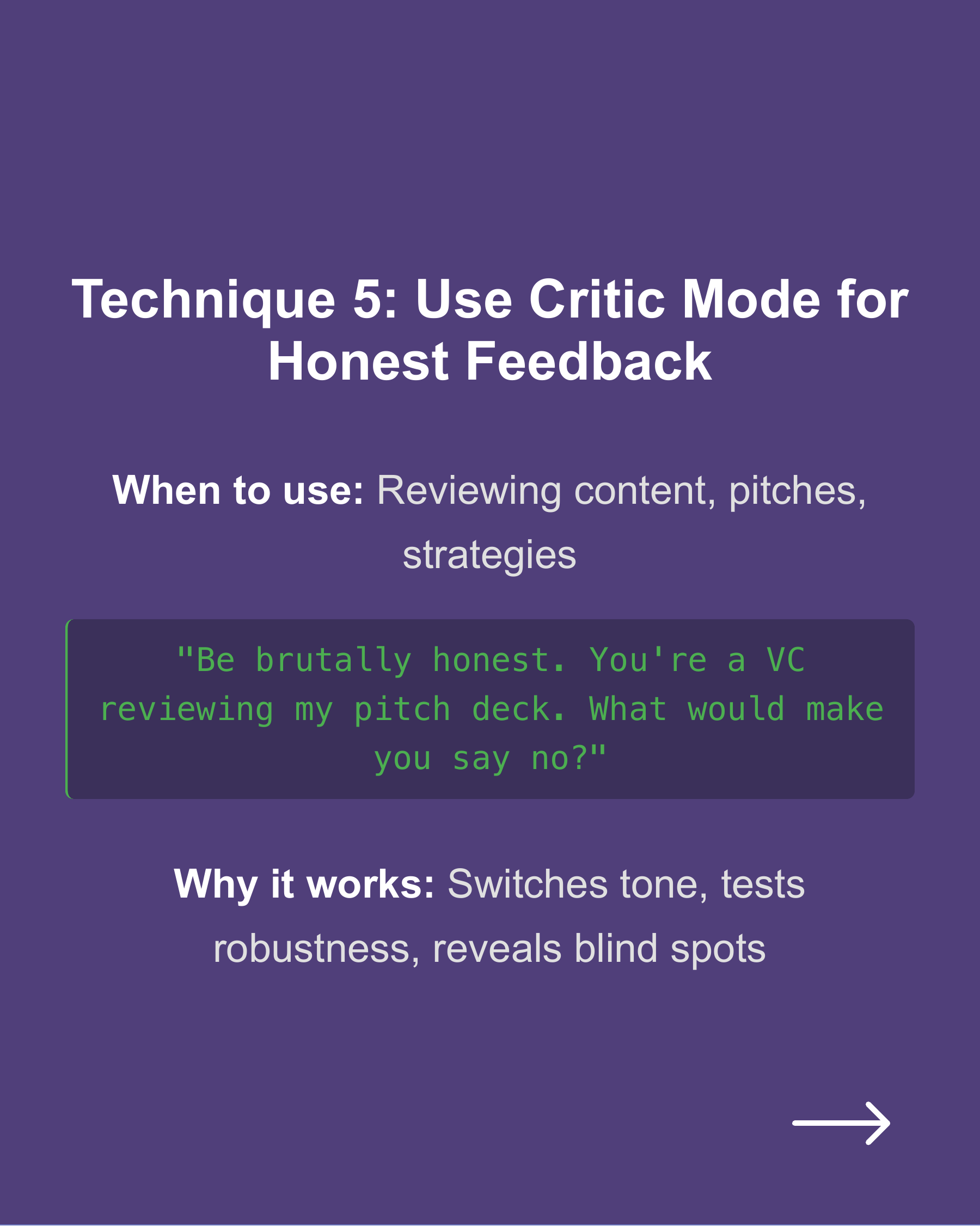 5 Advanced Prompting Techniques That’ll Instantly Improve Your Results with ChatGPT (or Any LLM), slide 7