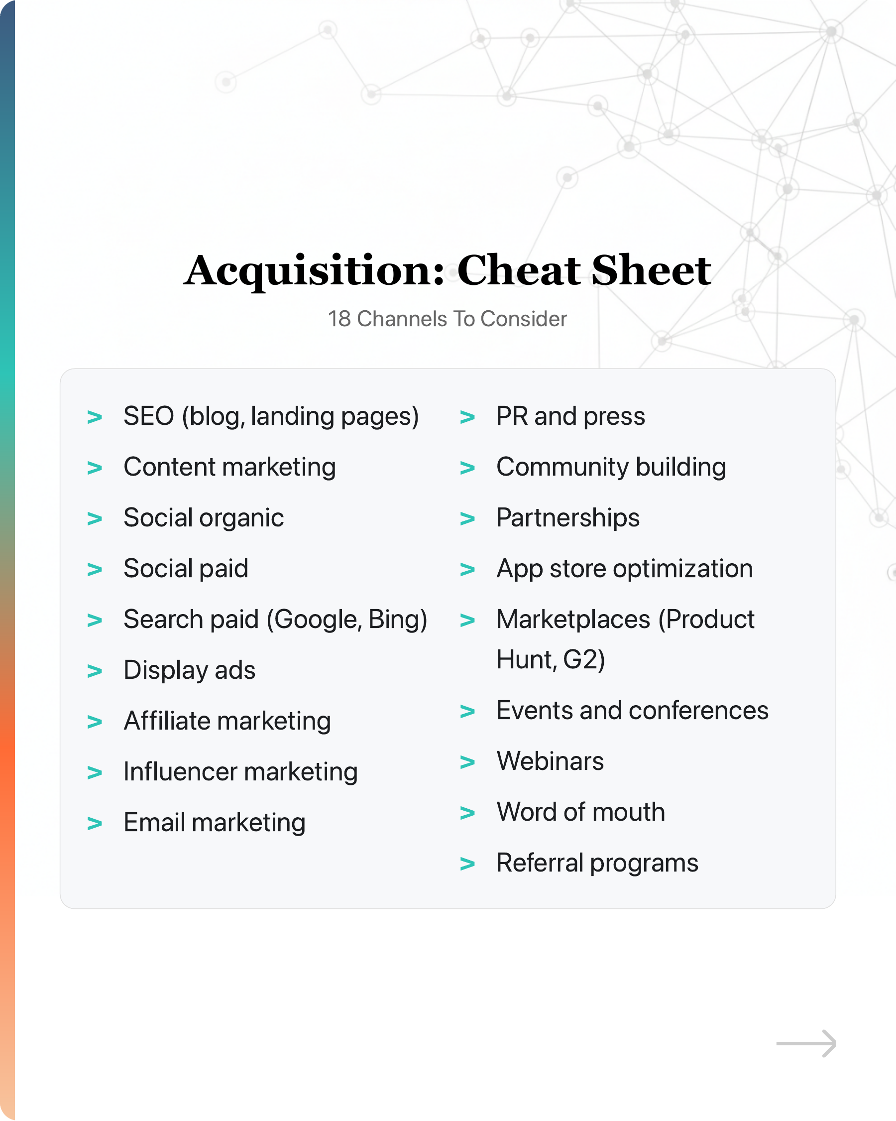 Most startups' growth stalls because they pour users into a leaky bucket., slide 10