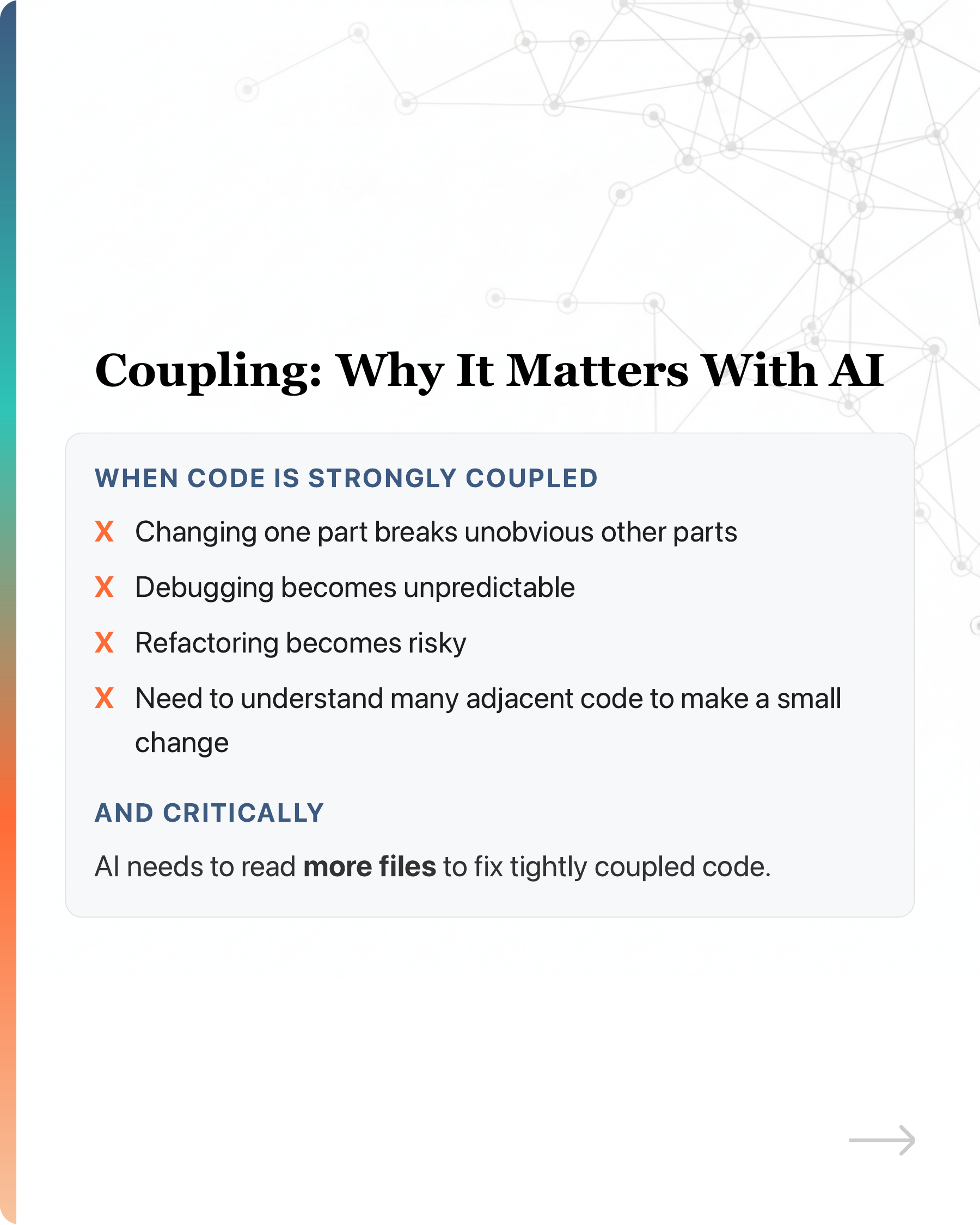 No, vibe coding does not create tech debt., slide 20