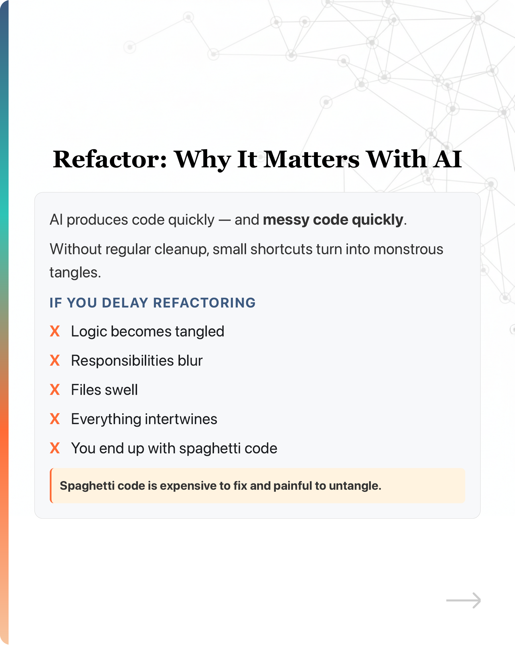 No, vibe coding does not create tech debt., slide 38